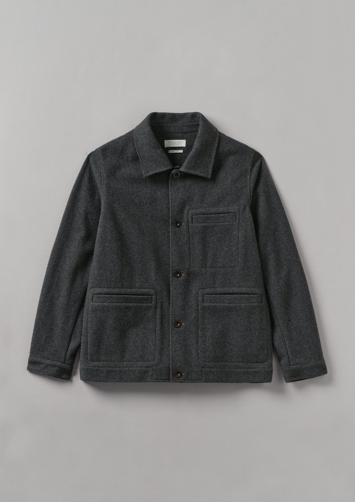 Melton Wool Blend Chore Jacket Charcoal TOAST