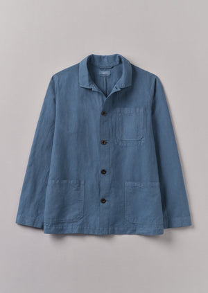 Arlo Garment Dyed Herringbone Jacket | Slate Blue