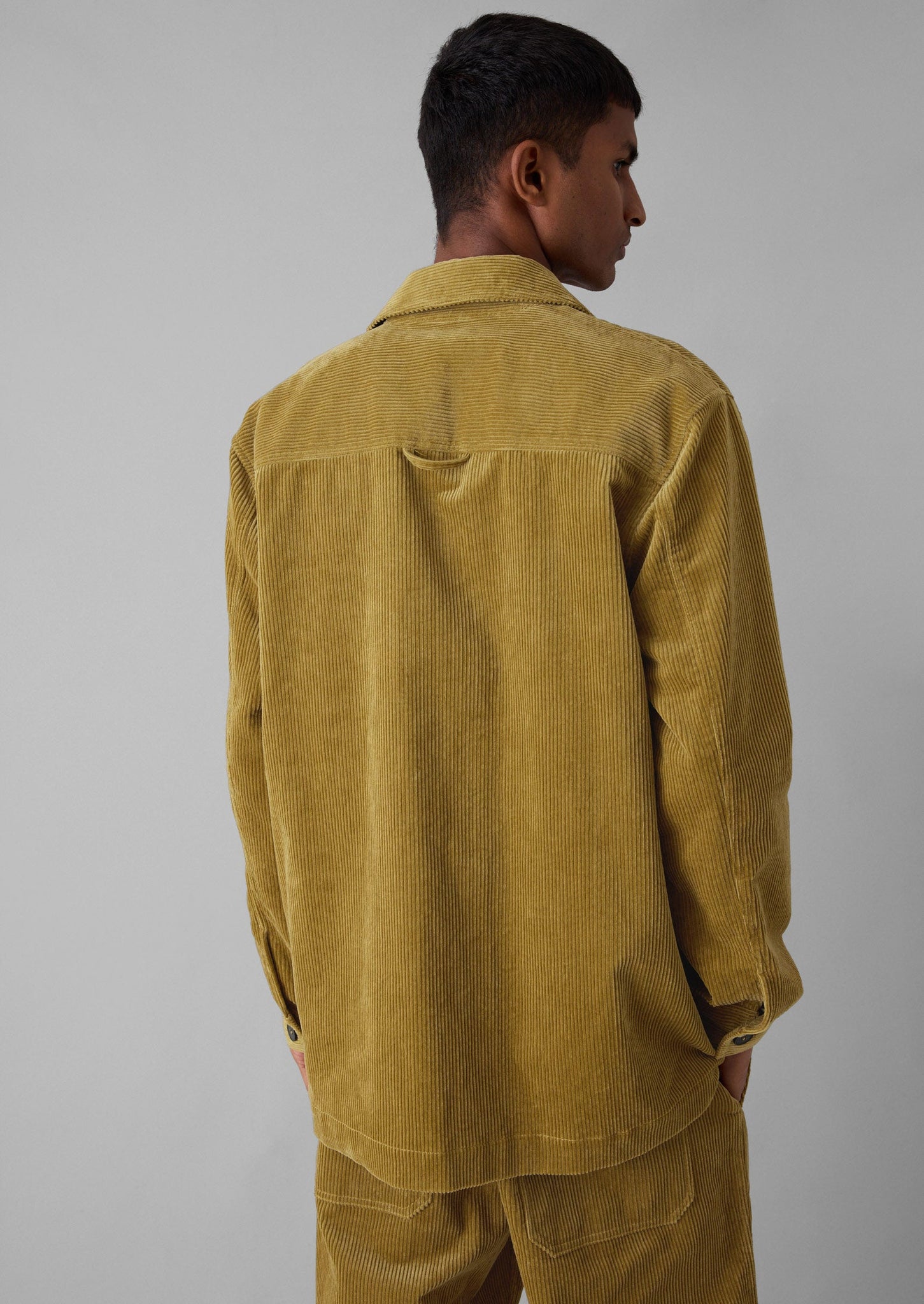 Organic Cord Point Collar Jacket | Golden Sand