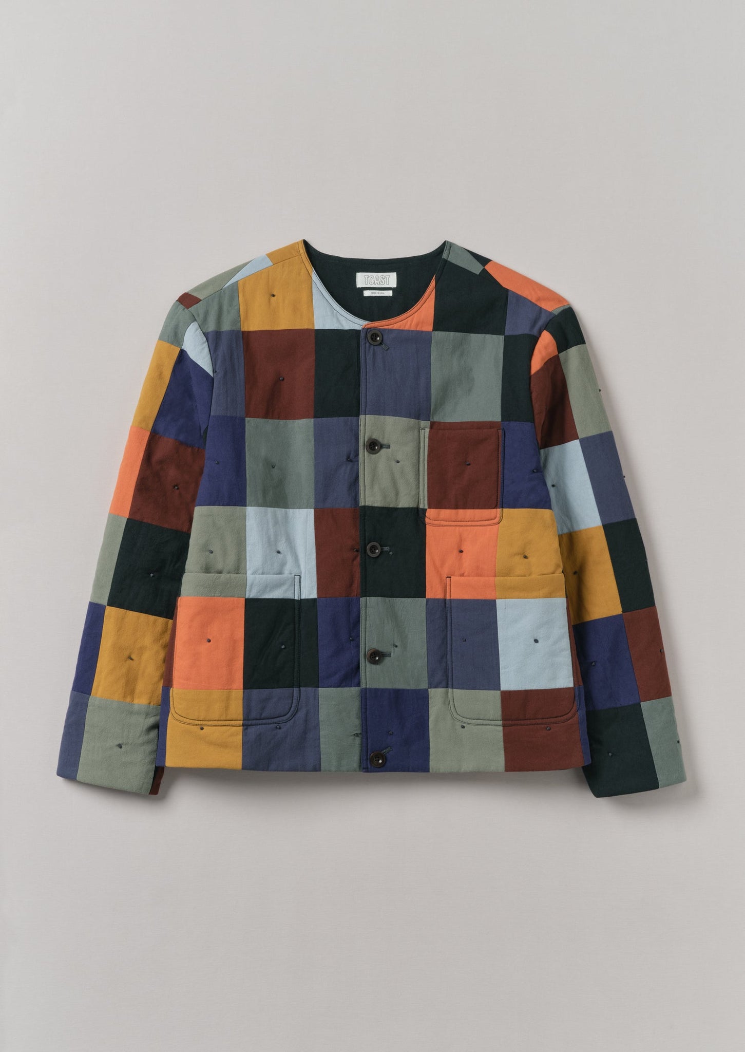 Padded Patchwork Cotton Jacket | Multi