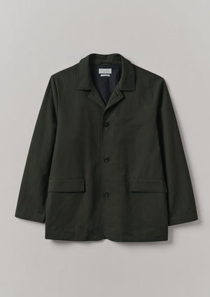 Cotton Hemp Herringbone Jacket | Forest Green