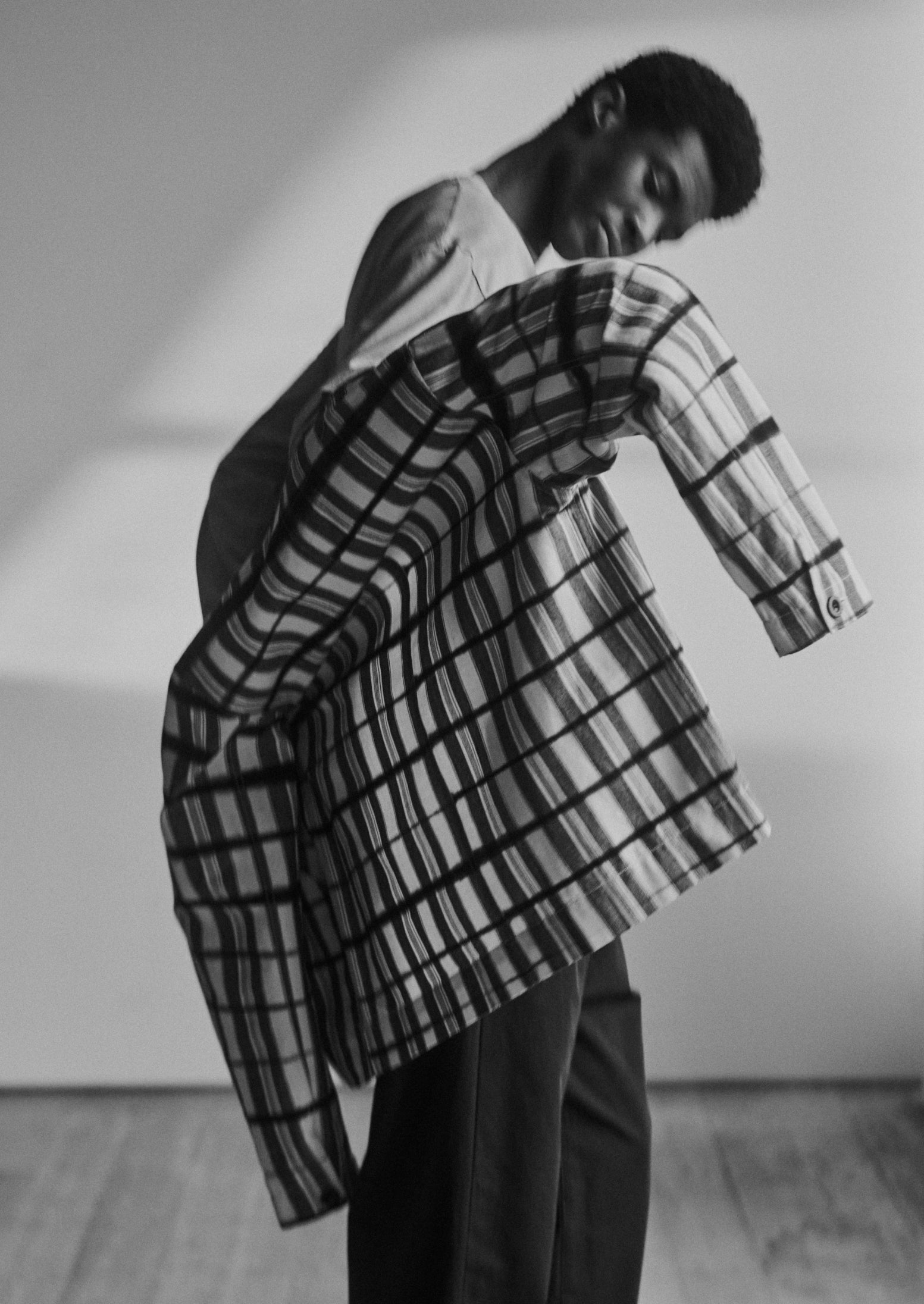 Edo Stripe Clamp Dyed Jacket | Indigo/Ivory | TOAST