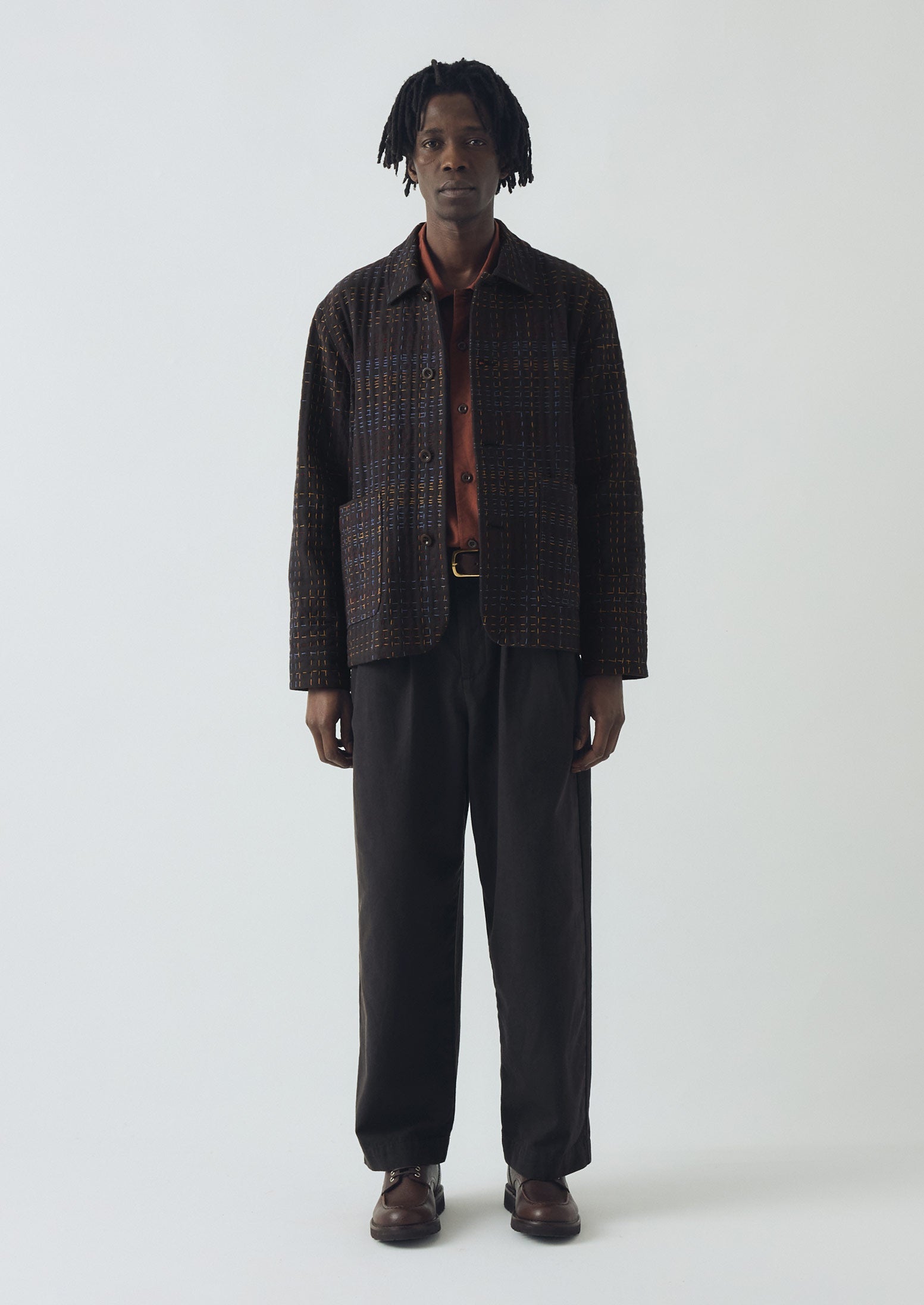 Kantha Stitch Tweed Jacket | Slate | TOAST