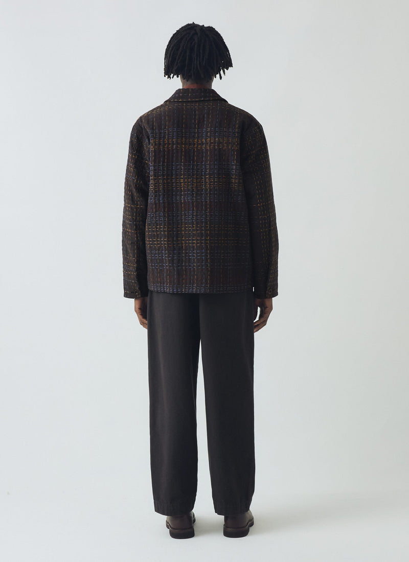 Kantha Stitch Tweed Jacket | Slate