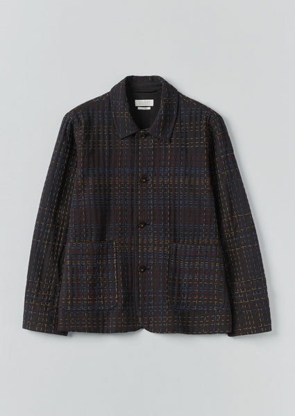 Kantha Stitch Tweed Jacket | Slate | TOAST