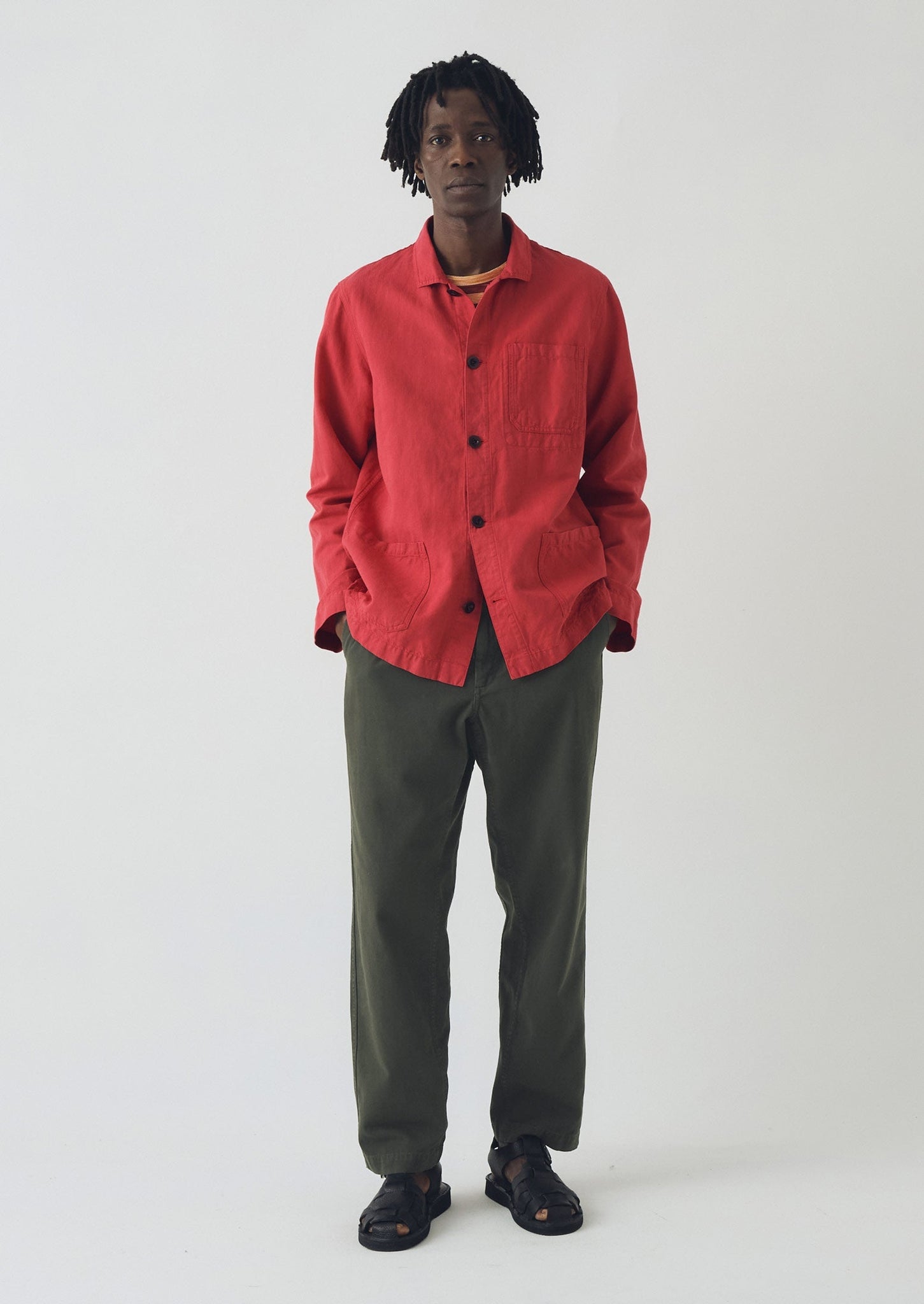 Arlo Garment Dyed Herringbone Jacket | Cardinal Red