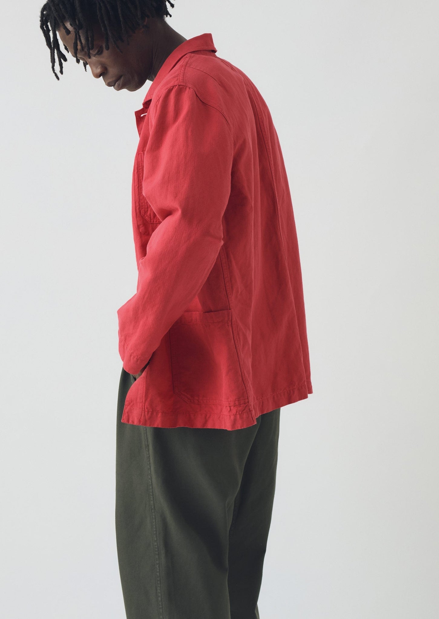 Arlo Garment Dyed Herringbone Jacket | Cardinal Red