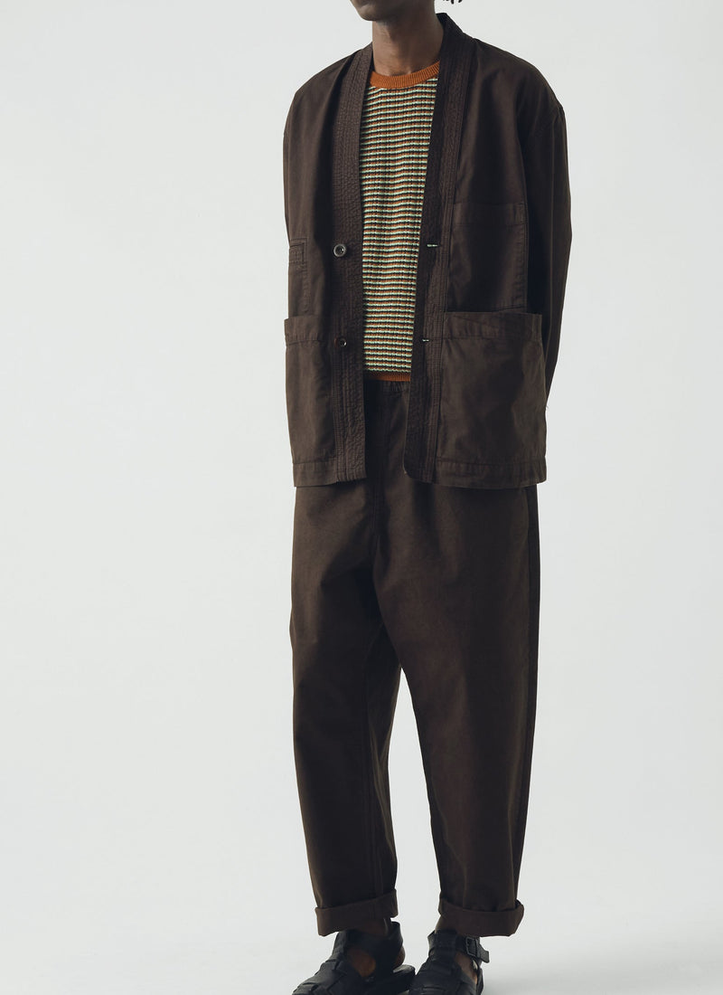 Garment Dyed Cotton Twill Jacket | Dark Cocoa