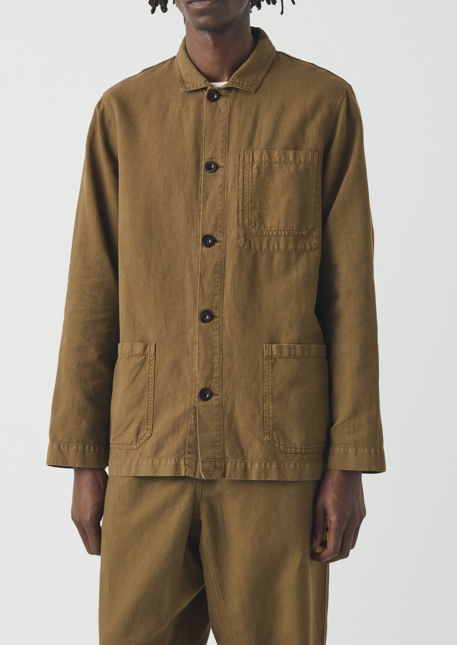 Arlo Garment Dyed Herringbone Jacket | Woodland Green | TOAST Arlo Garment Dyed Herringbone Jacket | Woodland Green | TOAST
