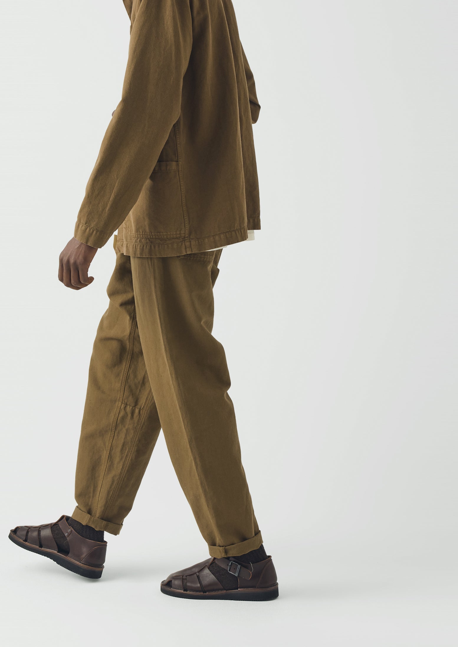Arlo Garment Dyed Herringbone Jacket | Woodland Green | TOAST