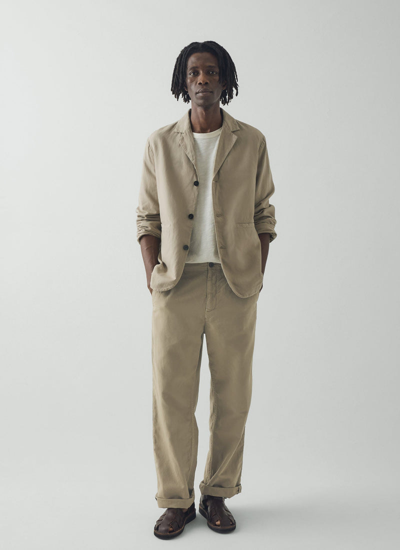 High Break Cotton Linen Blazer | Salt