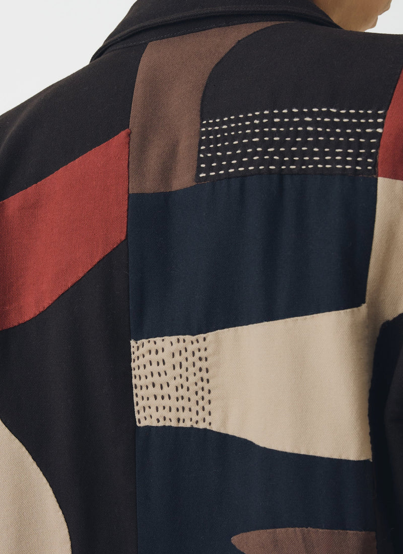 Kantha Applique Cotton Jacket | Multi