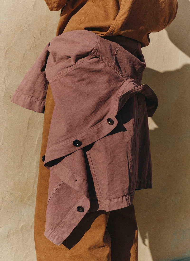 Garment Dyed Cotton Short Jacket | Brown Anise