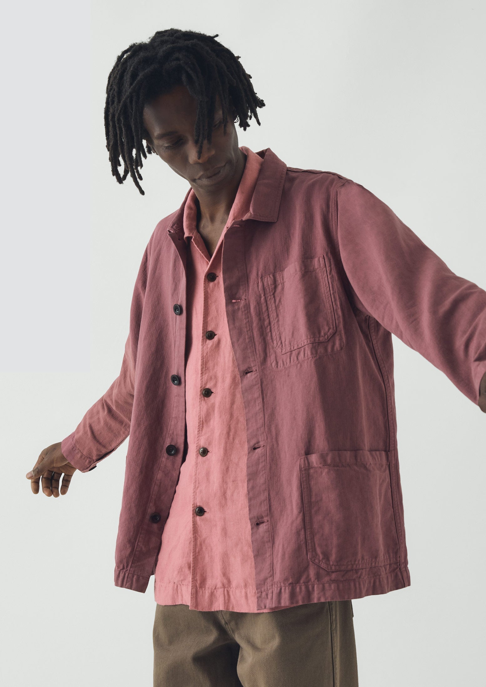Arlo Garment Dyed Herringbone Jacket | Mauve | TOAST