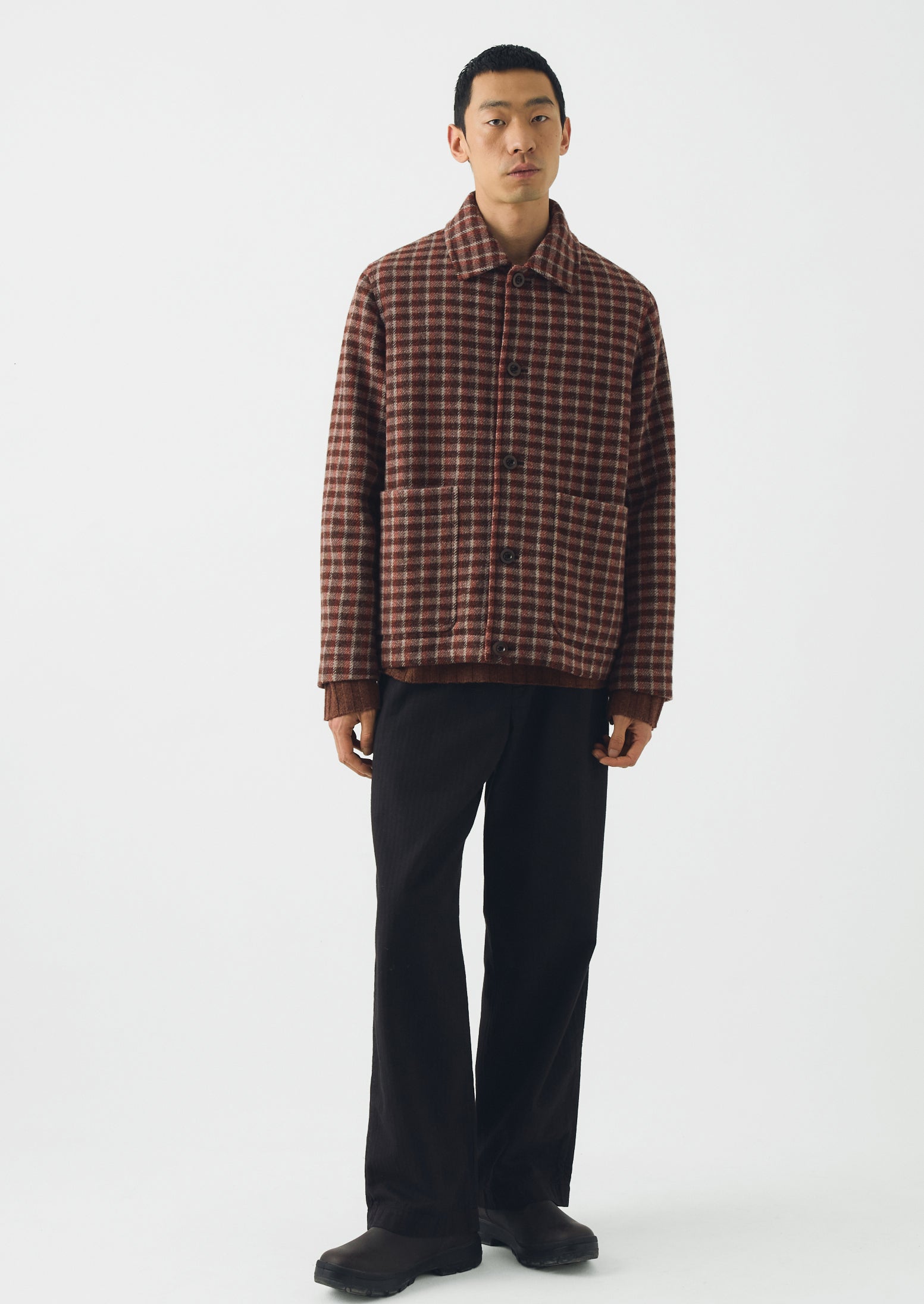 Wool Check Chore Jacket | Red Cedar | TOAST