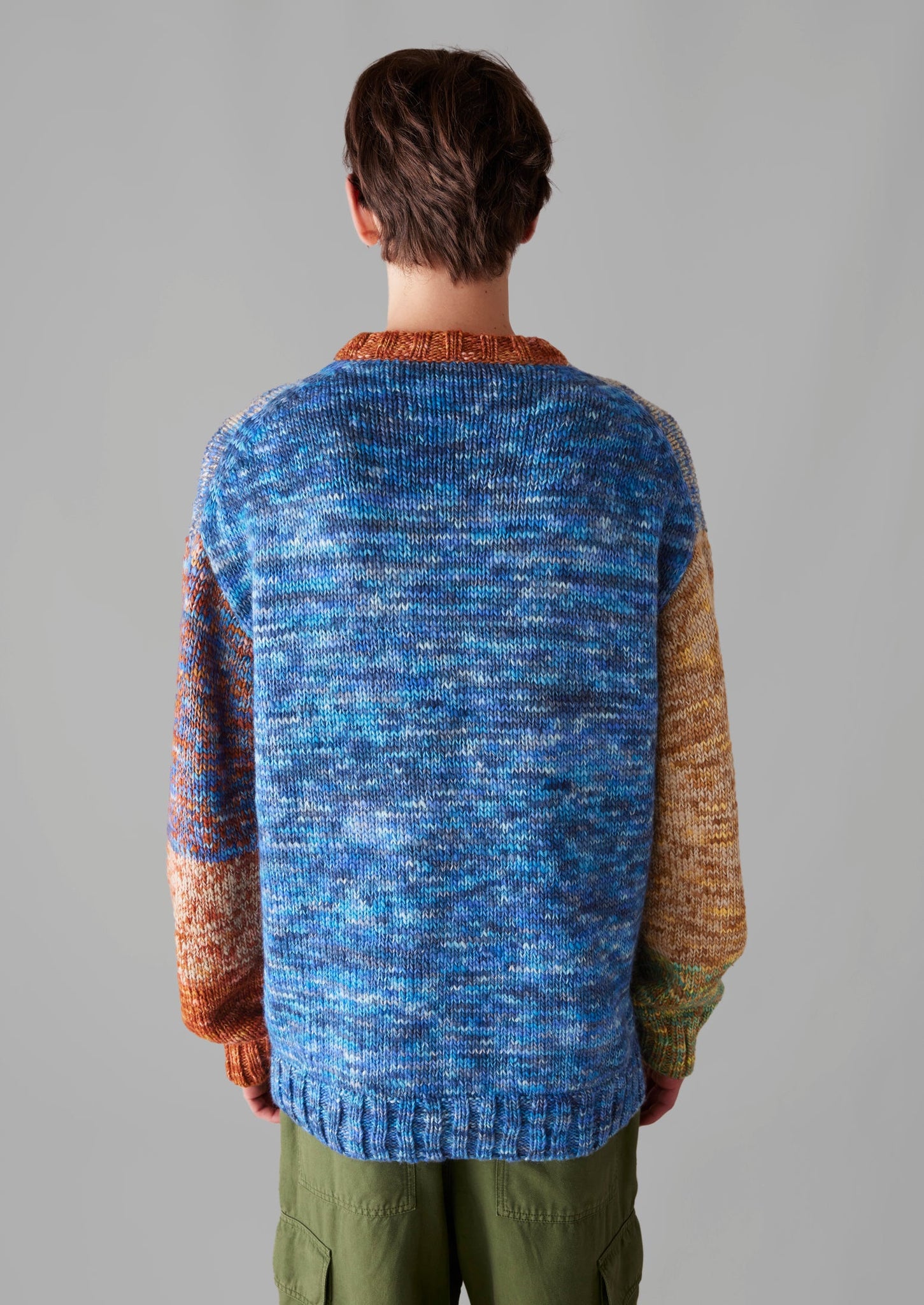 Twisted Wool Colour Block Sweater | Blue Multi | TOAST