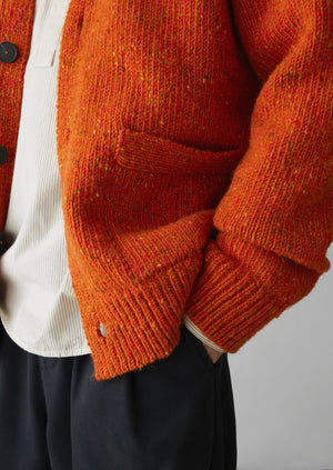 V-Neck Donegal Wool Cardigan | Wild Carrot