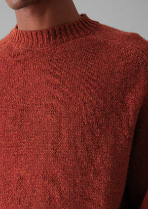 Wool Crew Neck Sweater | Red Granite