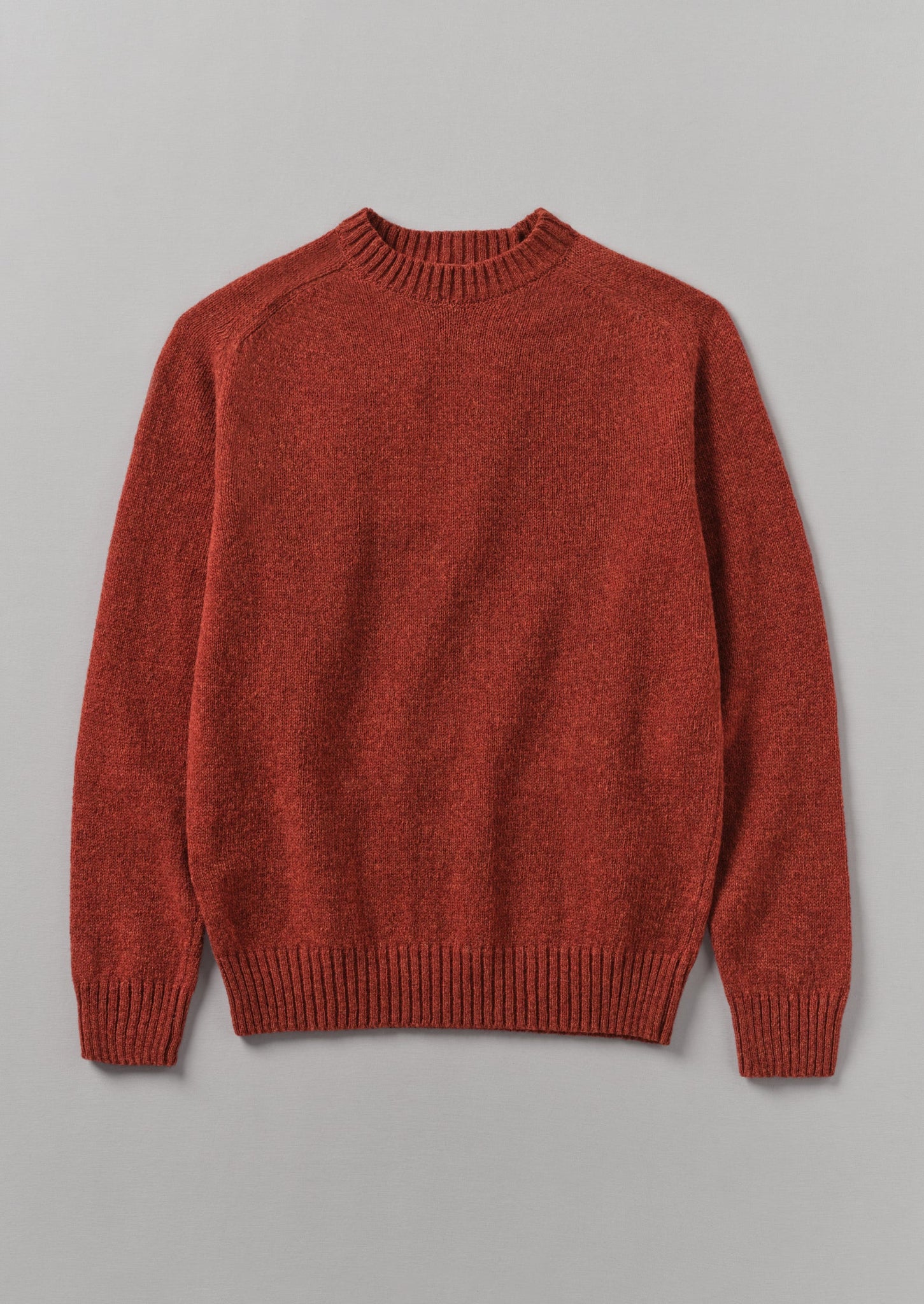 Wool Crew Neck Sweater | Red Granite