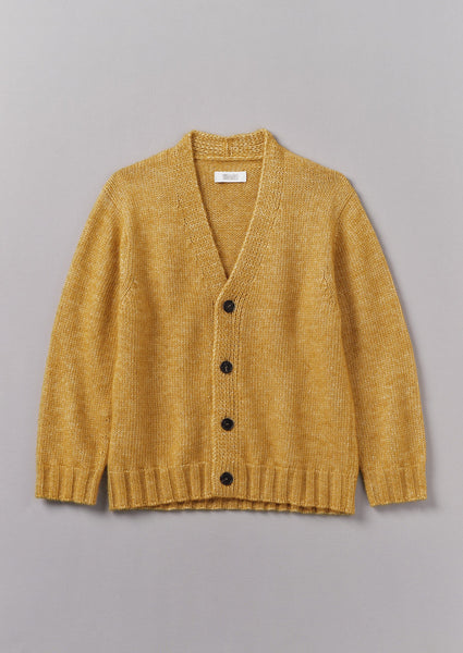 Alpaca Wool V-Neck Cardigan | Dijon Yellow | TOAST