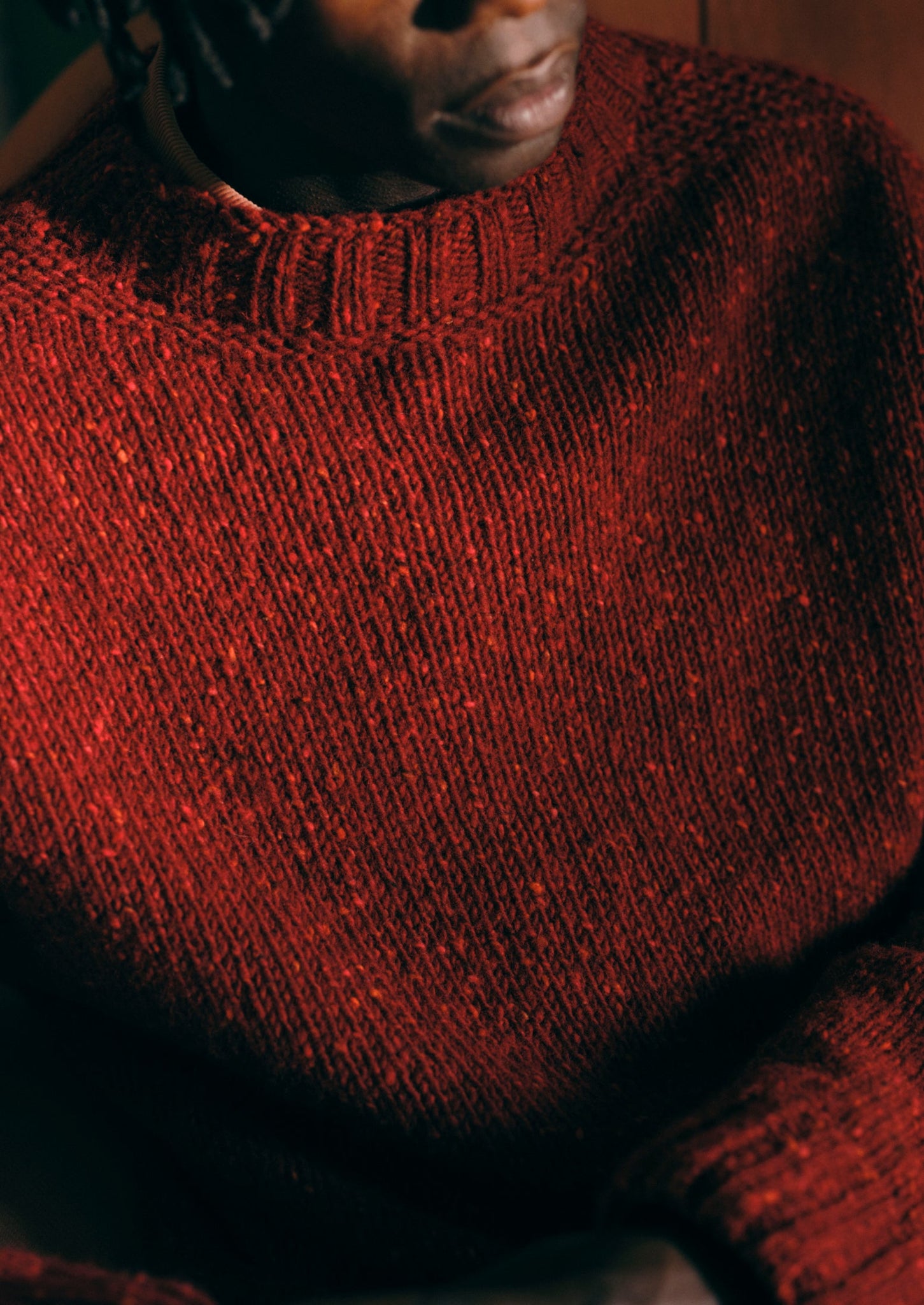 Finn Donegal Wool Sweater | Red Granite