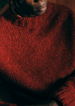 Finn Donegal Wool Sweater | Red Granite