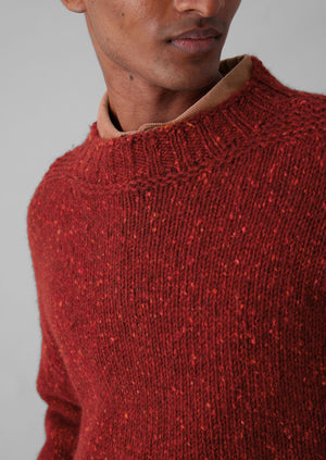 Finn Donegal Wool Sweater | Red Granite