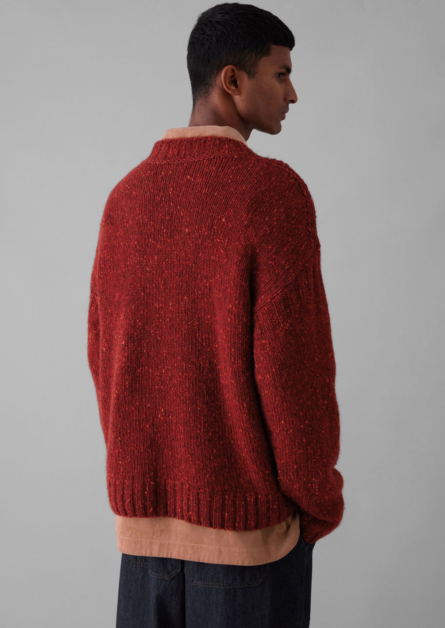 Finn Donegal Wool Sweater | Red Granite