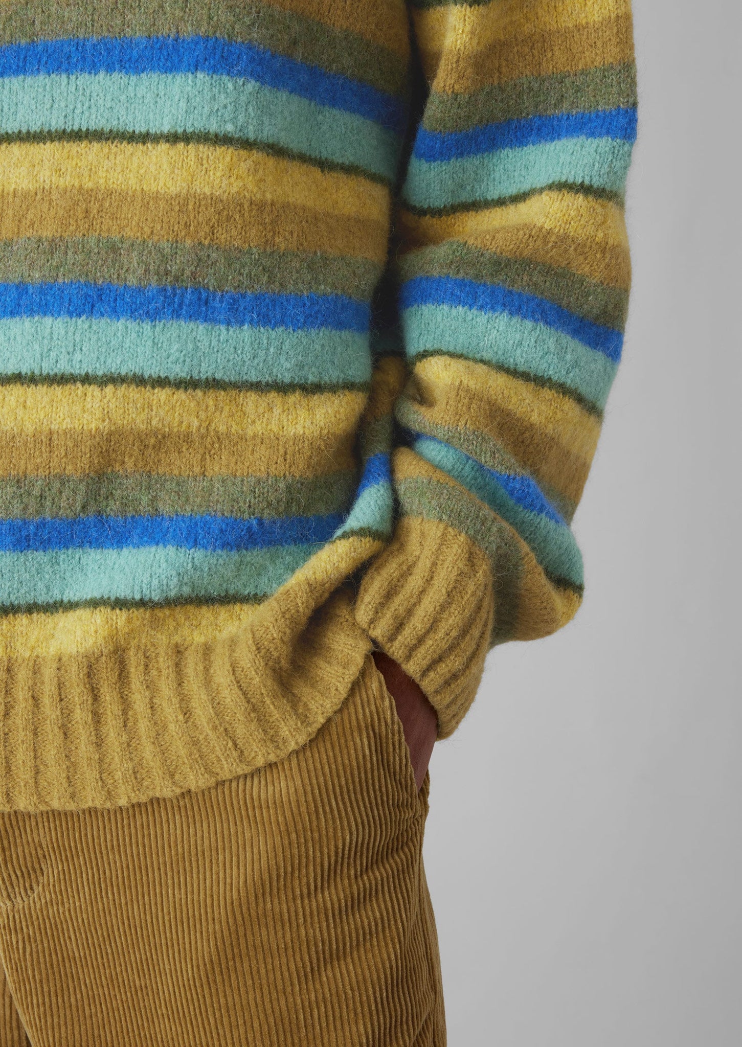 Brushed Stripe Sweater | Mustard Multi