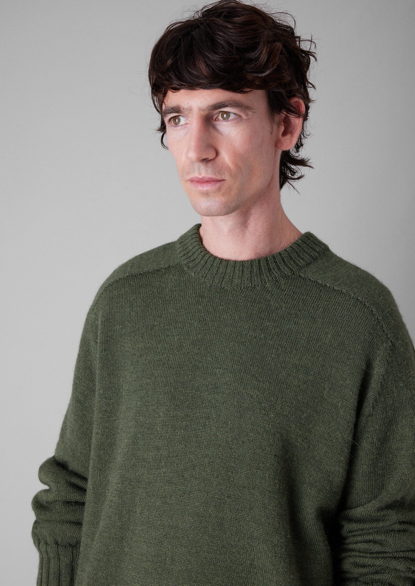 Wool Alpaca Easy Sweater | Forest Green