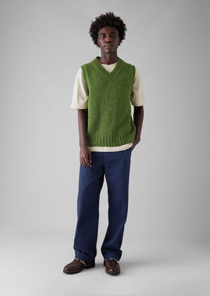 Donegal Wool Knitted Tank | Moss Green