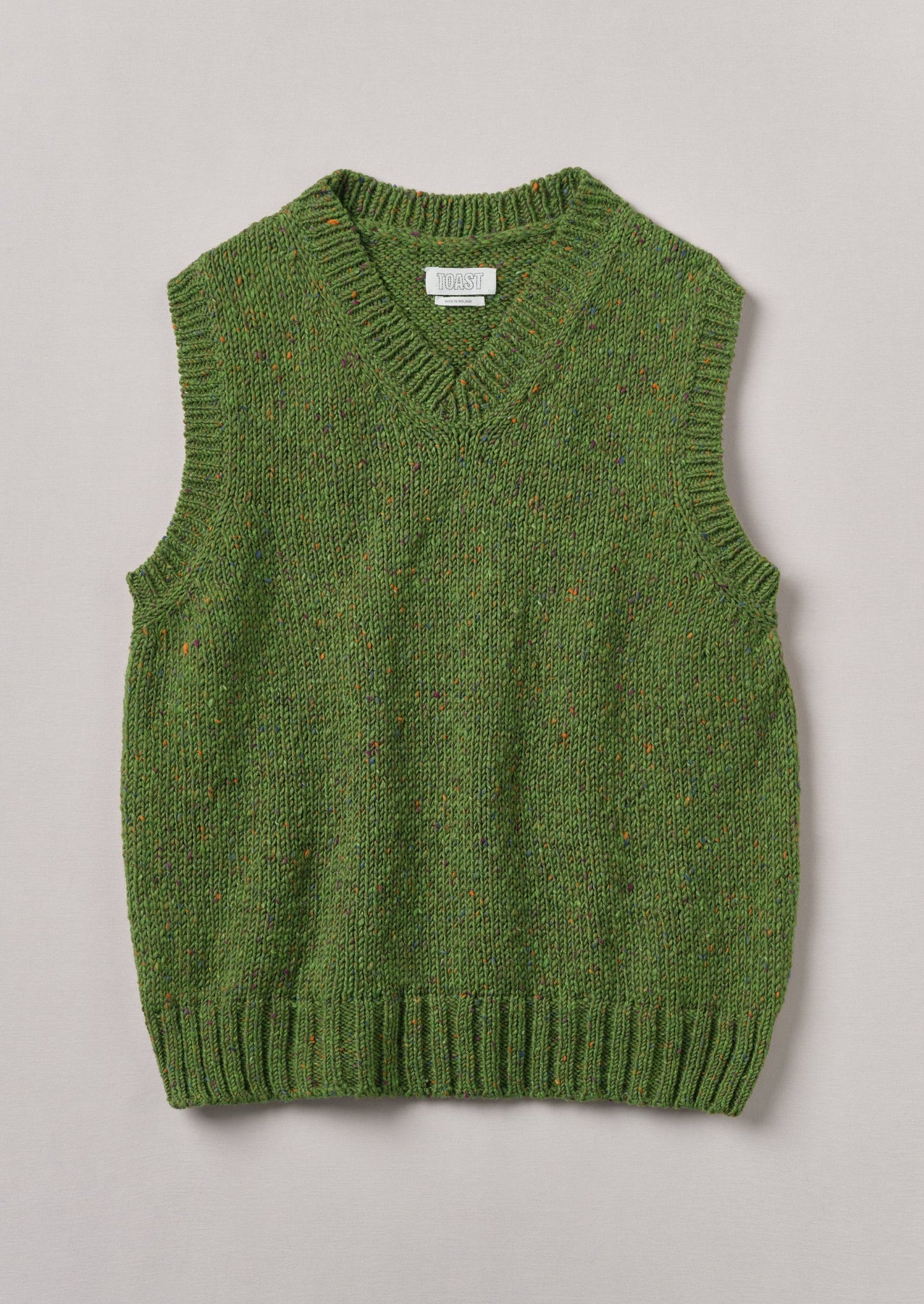 Donegal Wool Knitted Tank | Moss Green