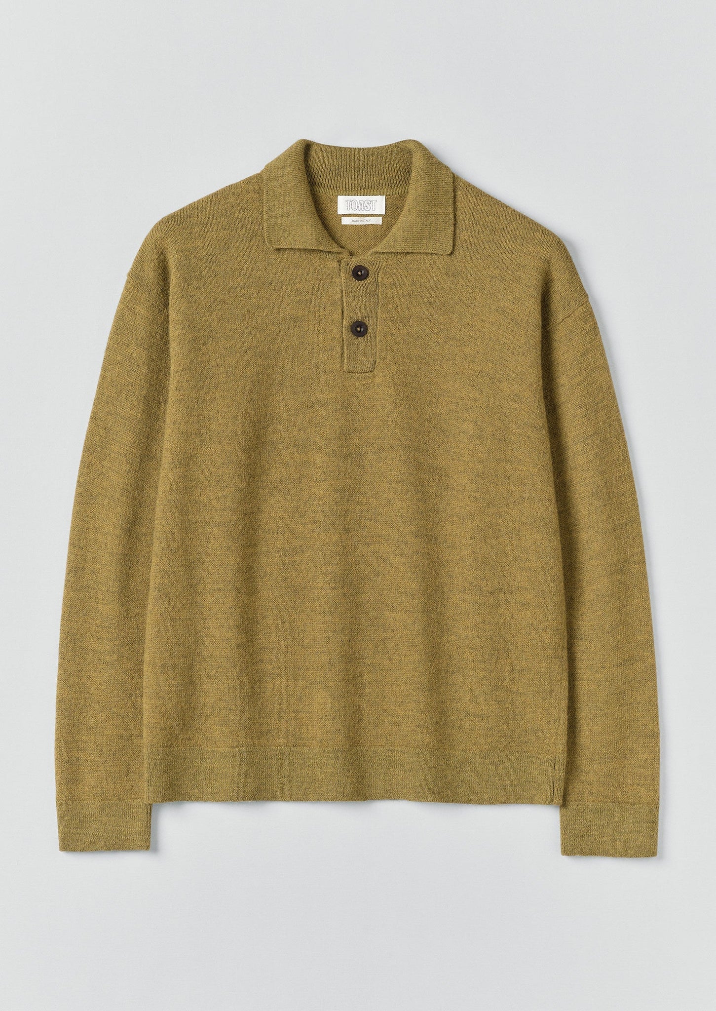 Wool Alpaca Polo Sweater | Pear