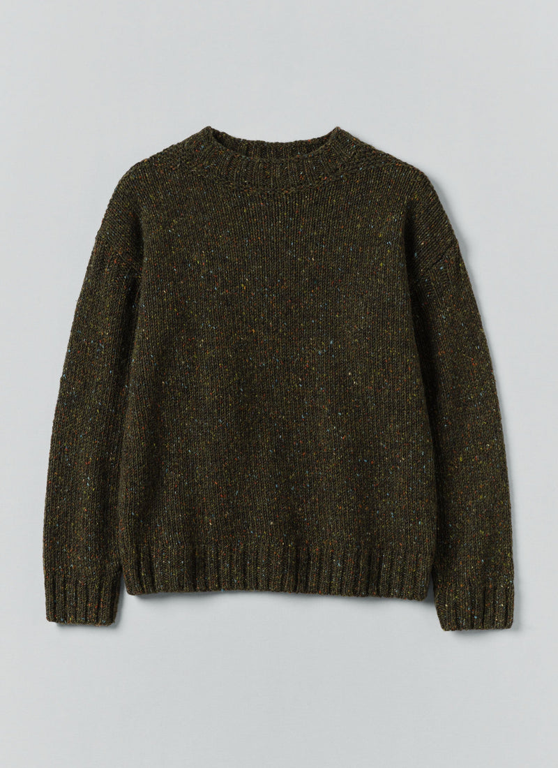Finn Donegal Wool Sweater | Khaki
