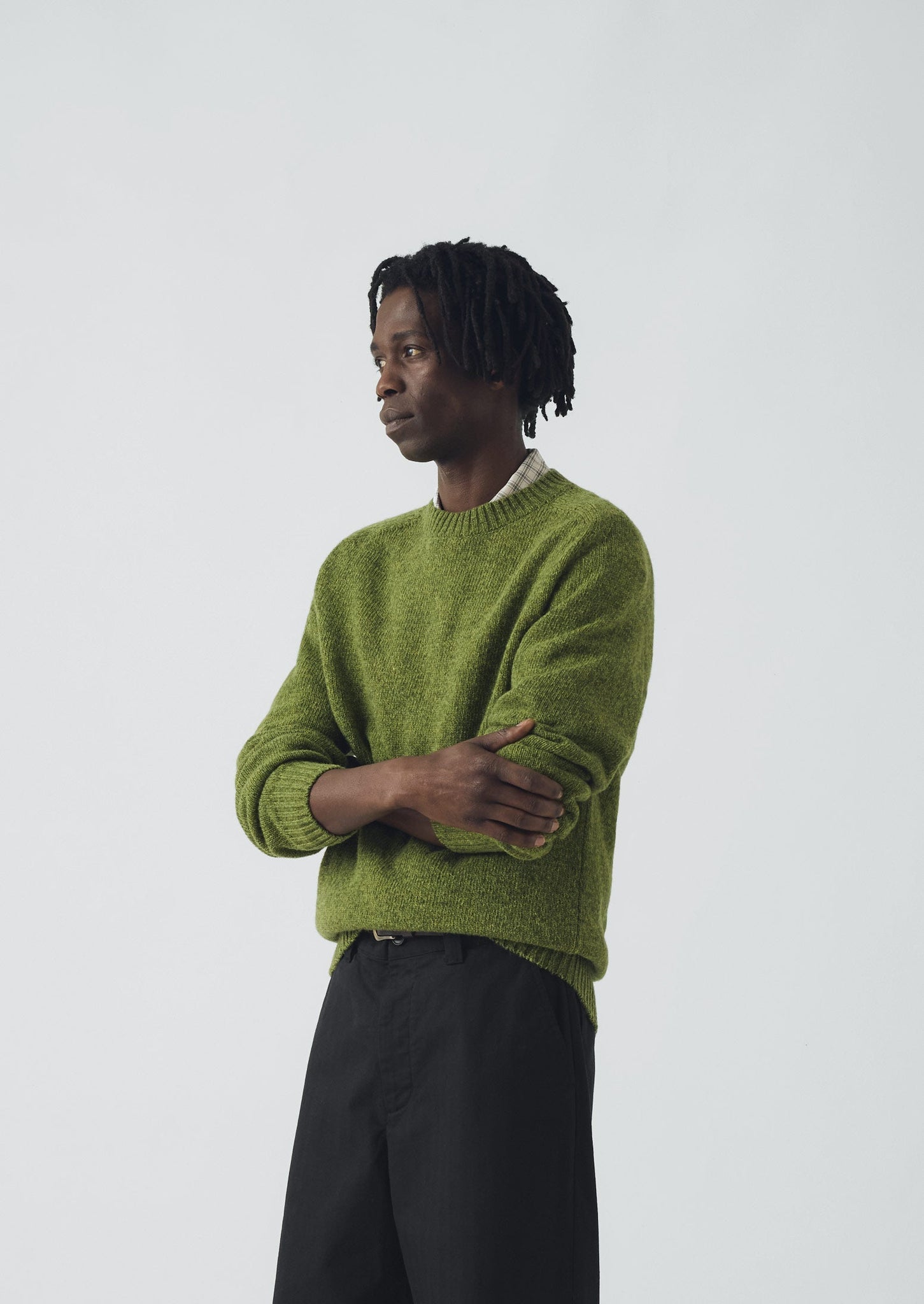 Crew Neck Wool Sweater | Apple Green