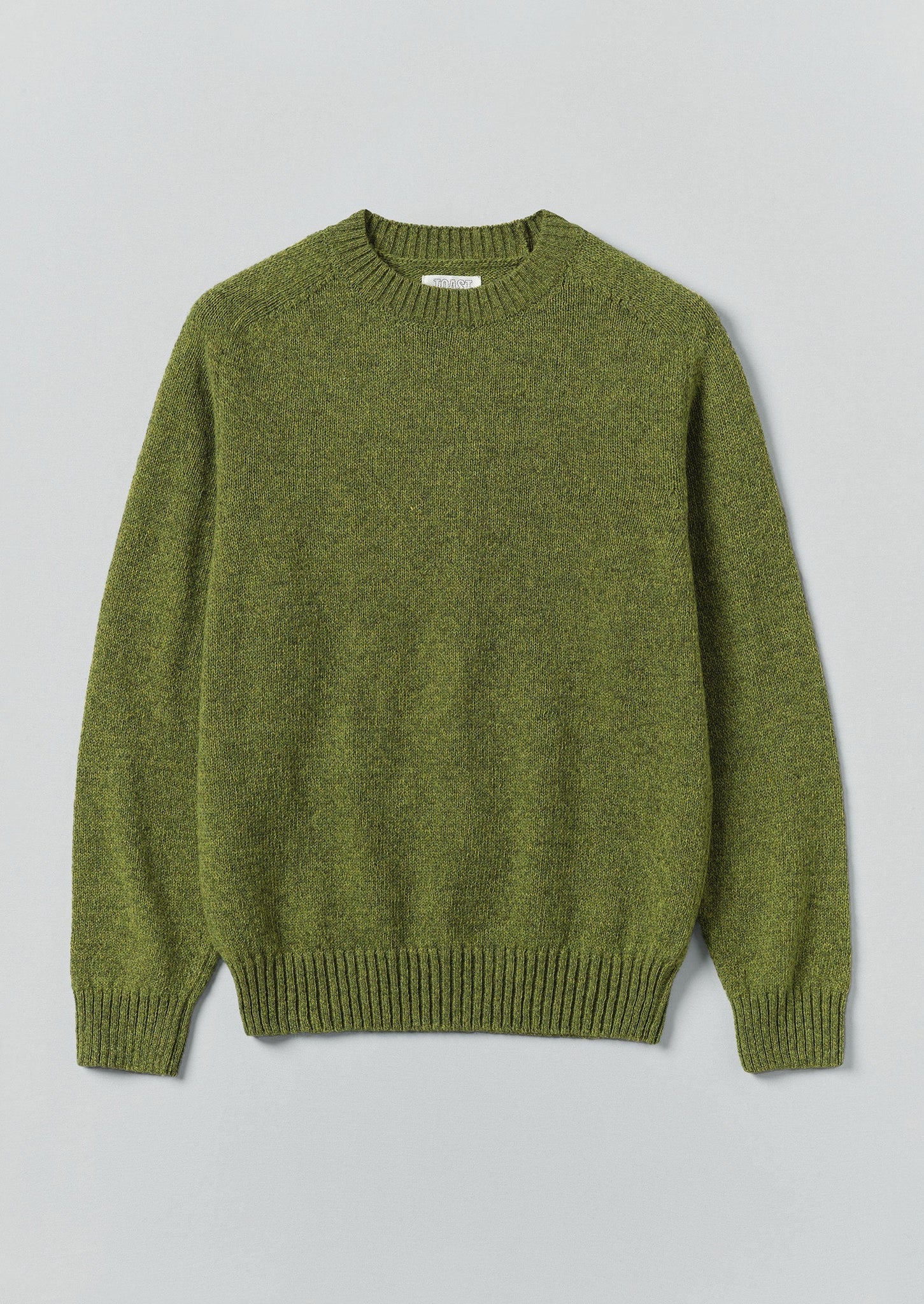 Crew Neck Wool Sweater | Apple Green