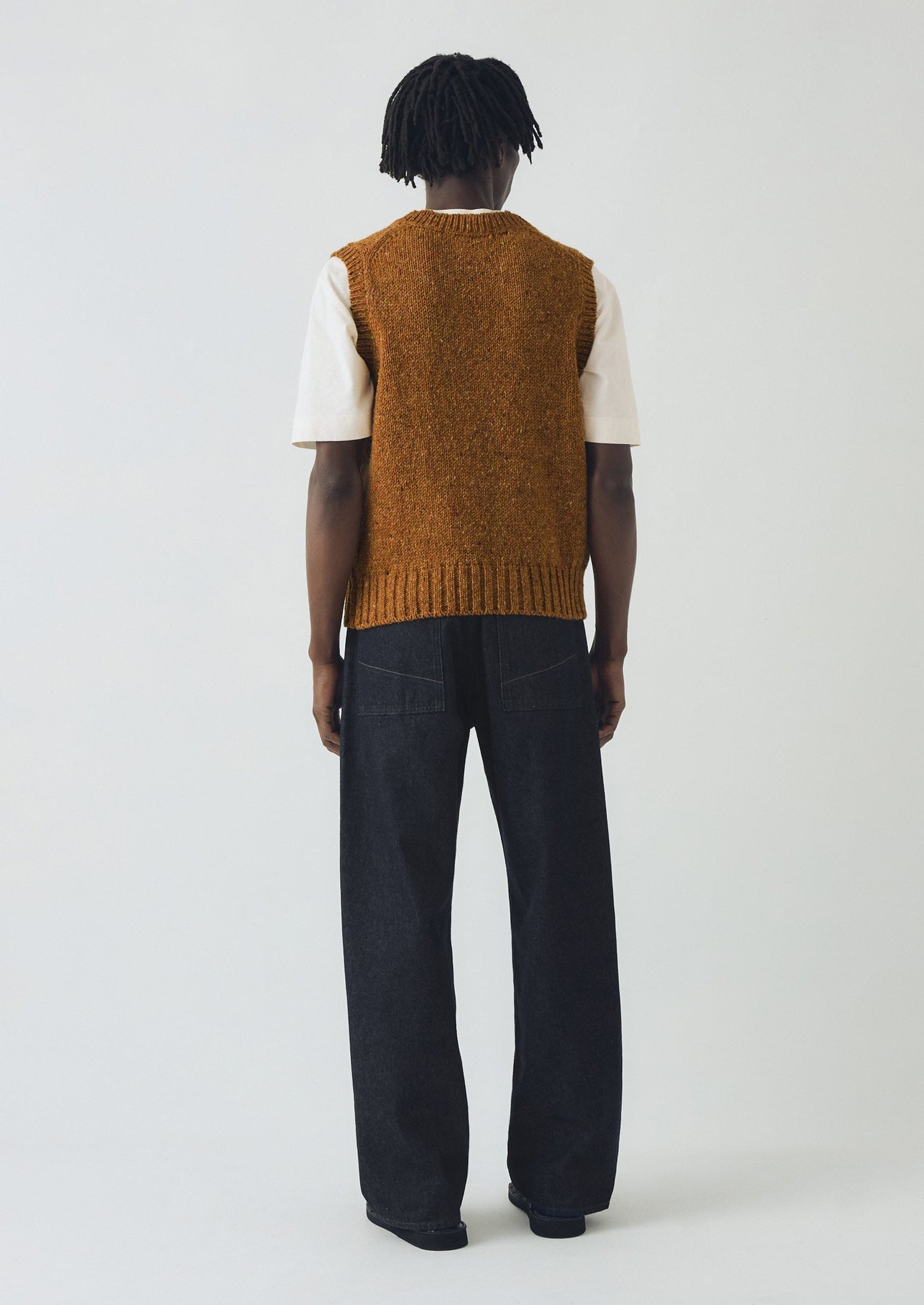 Donegal Wool Knitted Tank | Ochre