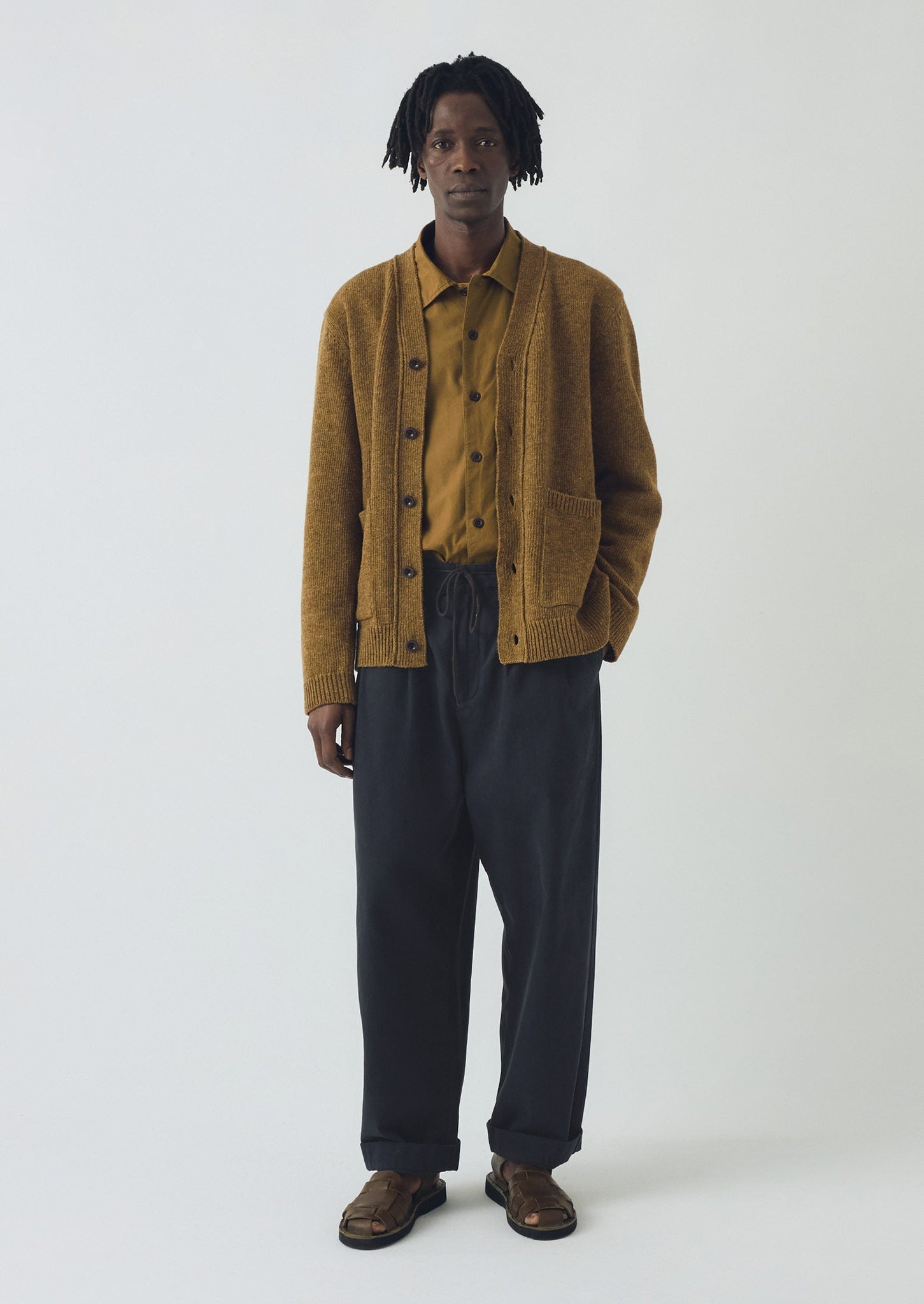 Melange Wool Cardigan | Dijon