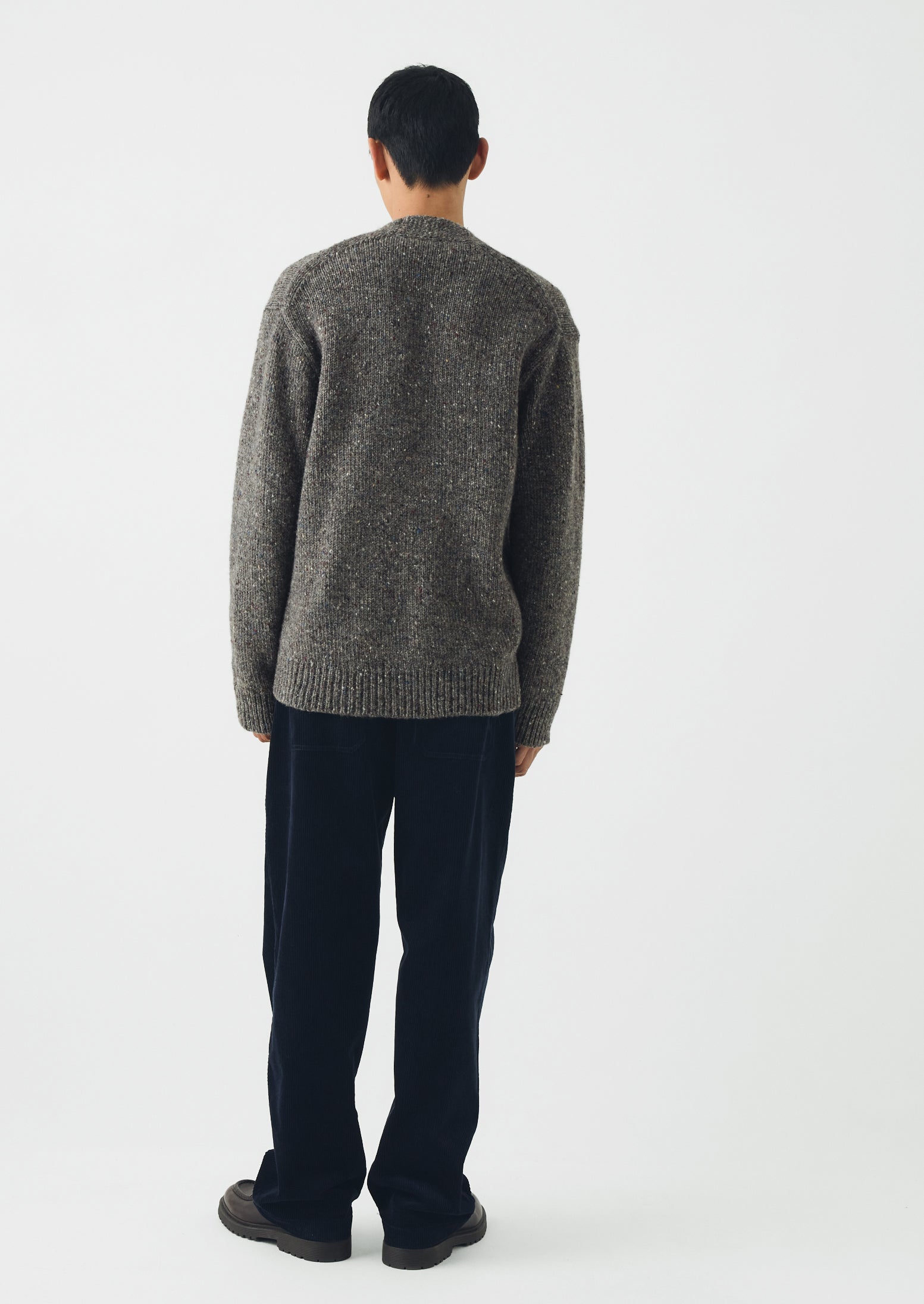 Donegal V Neck Cardigan | Iron Grey | TOAST