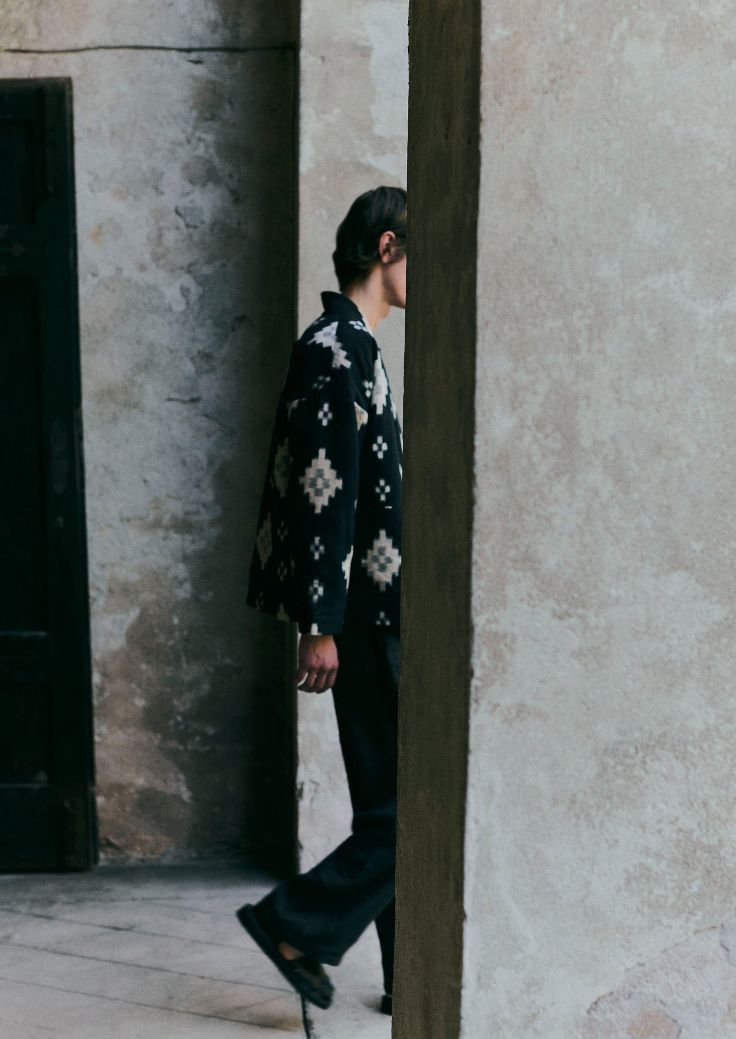 Fugue Ikat Padded Jacket | Midnight/Sand