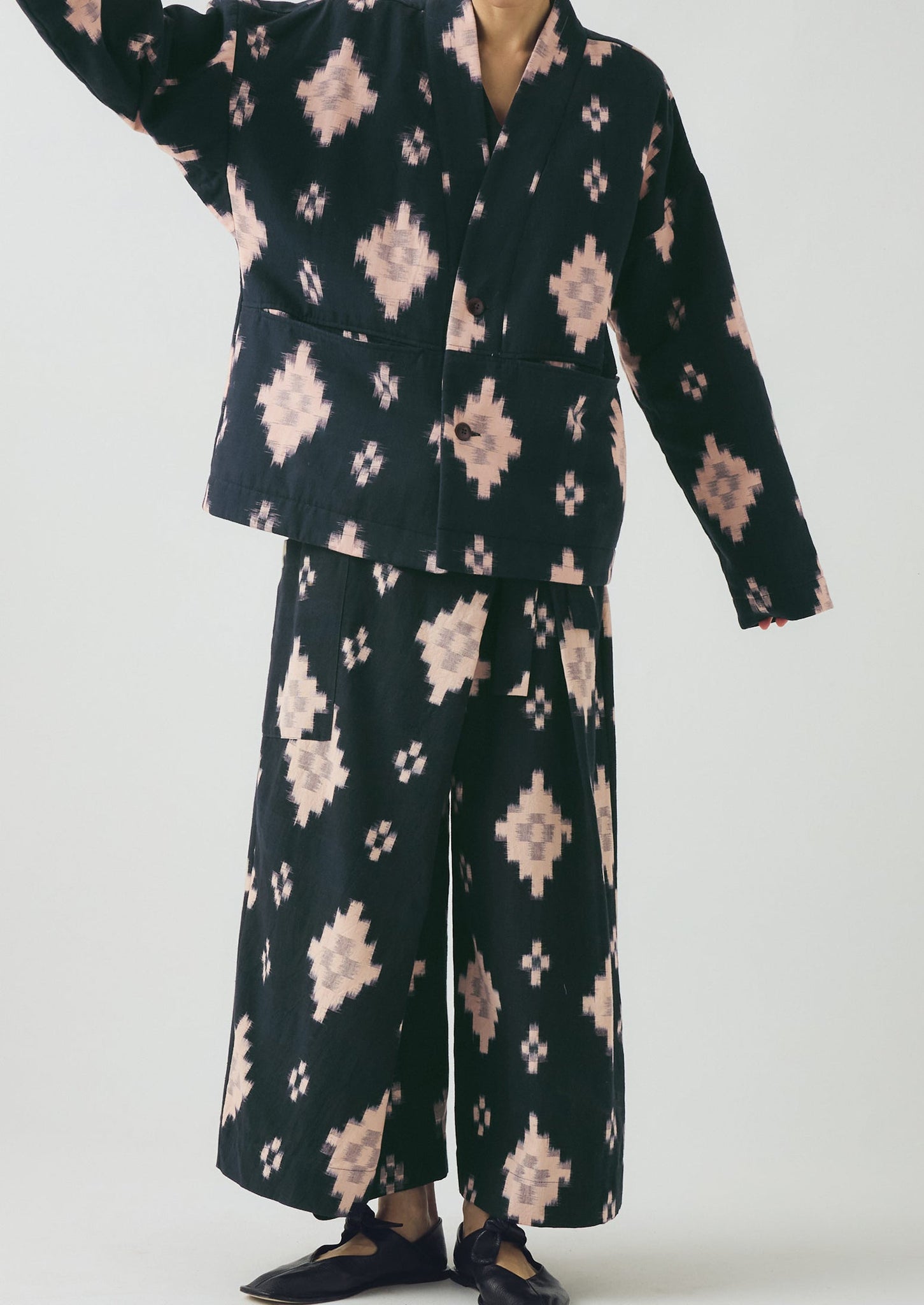 Fugue Ikat Padded Jacket | Midnight/Sand