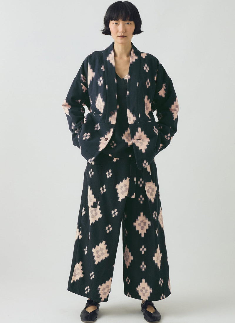 Fugue Ikat Padded Jacket | Midnight/Sand