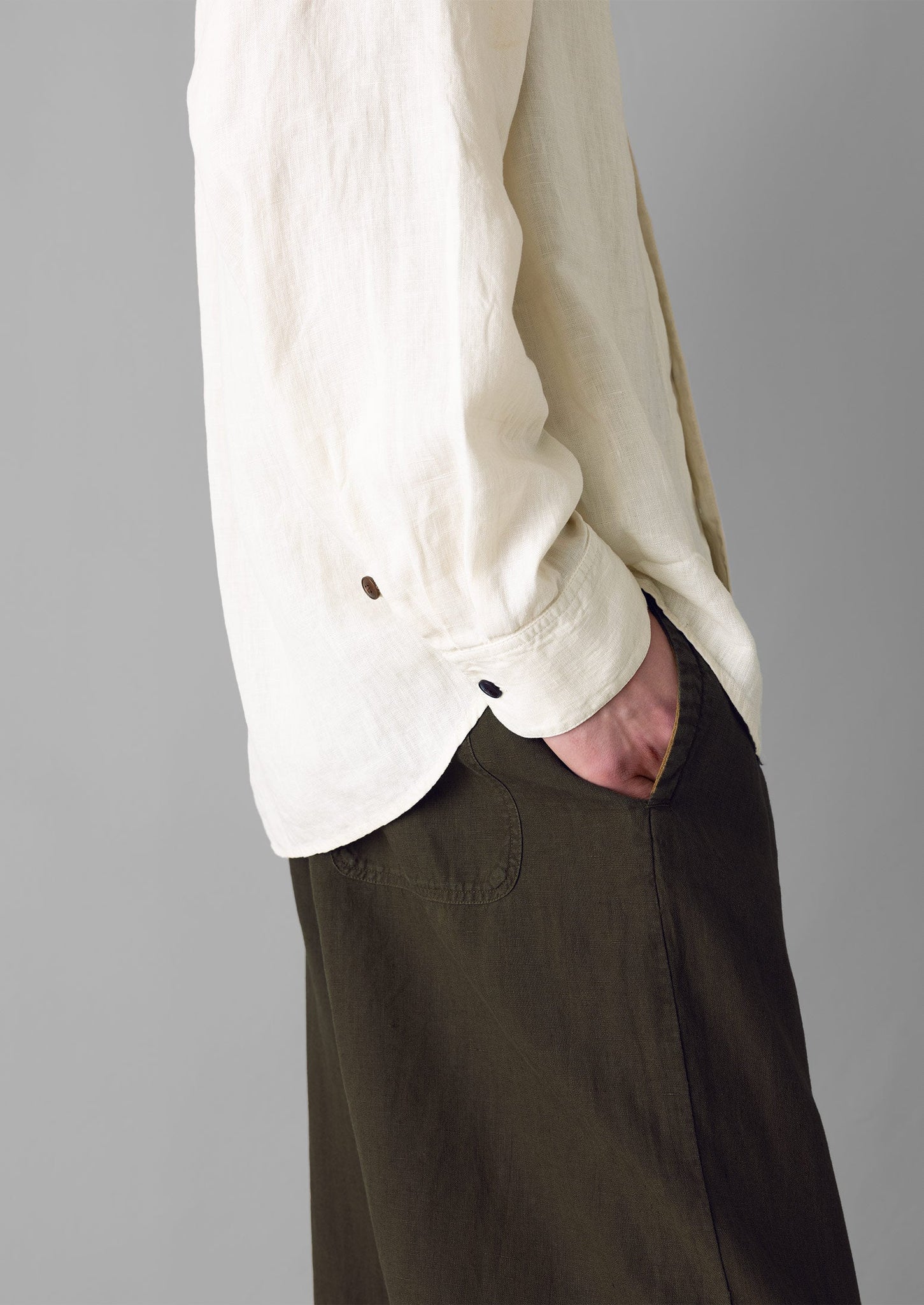 Alfie Garment Dyed Linen Pants | Olive