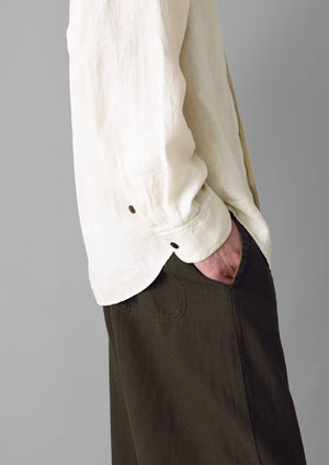 Alfie Garment Dyed Linen Pants | Olive