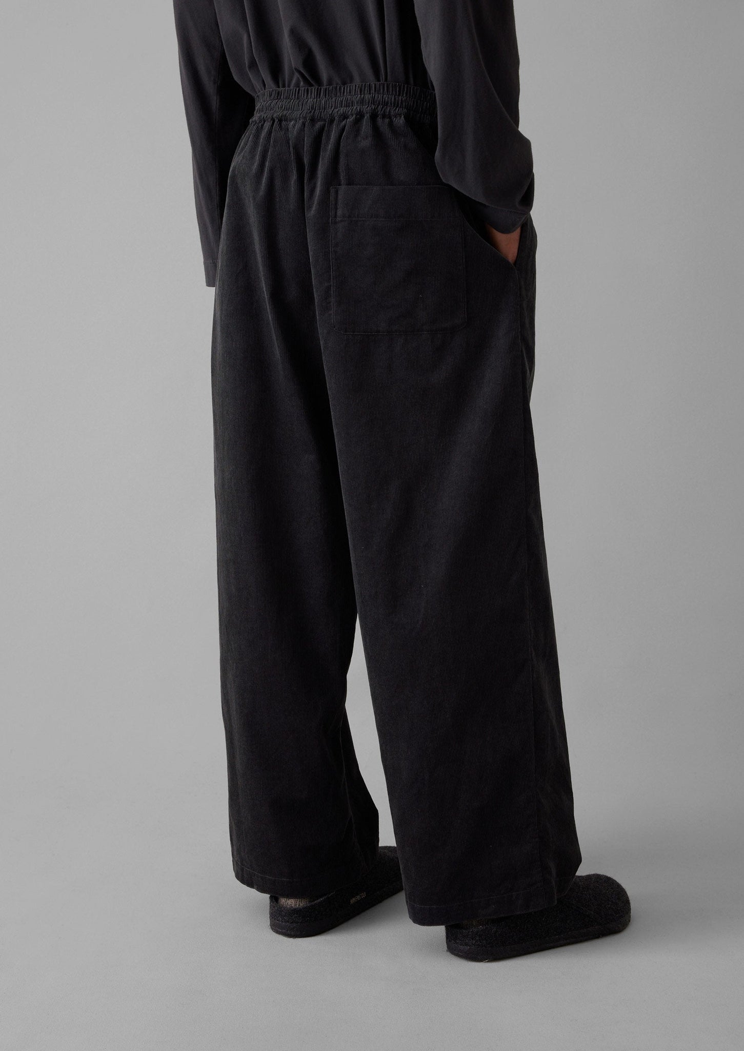 Soft Organic Cord Lounge Pants | Charcoal