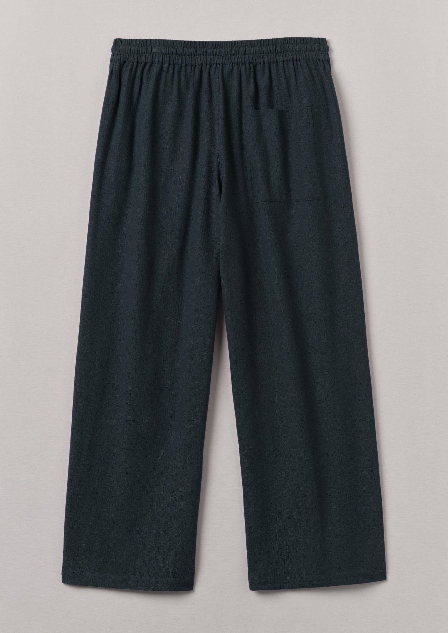 Brushed Cotton Herringbone Drawstring Pants | Blue Slate