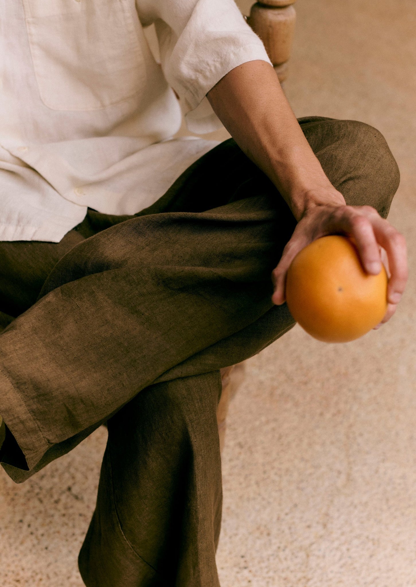 Garment Dyed Linen Drawstring Pants | Pear