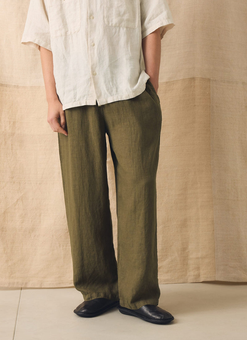 Garment Dyed Linen Drawstring Pants | Pear