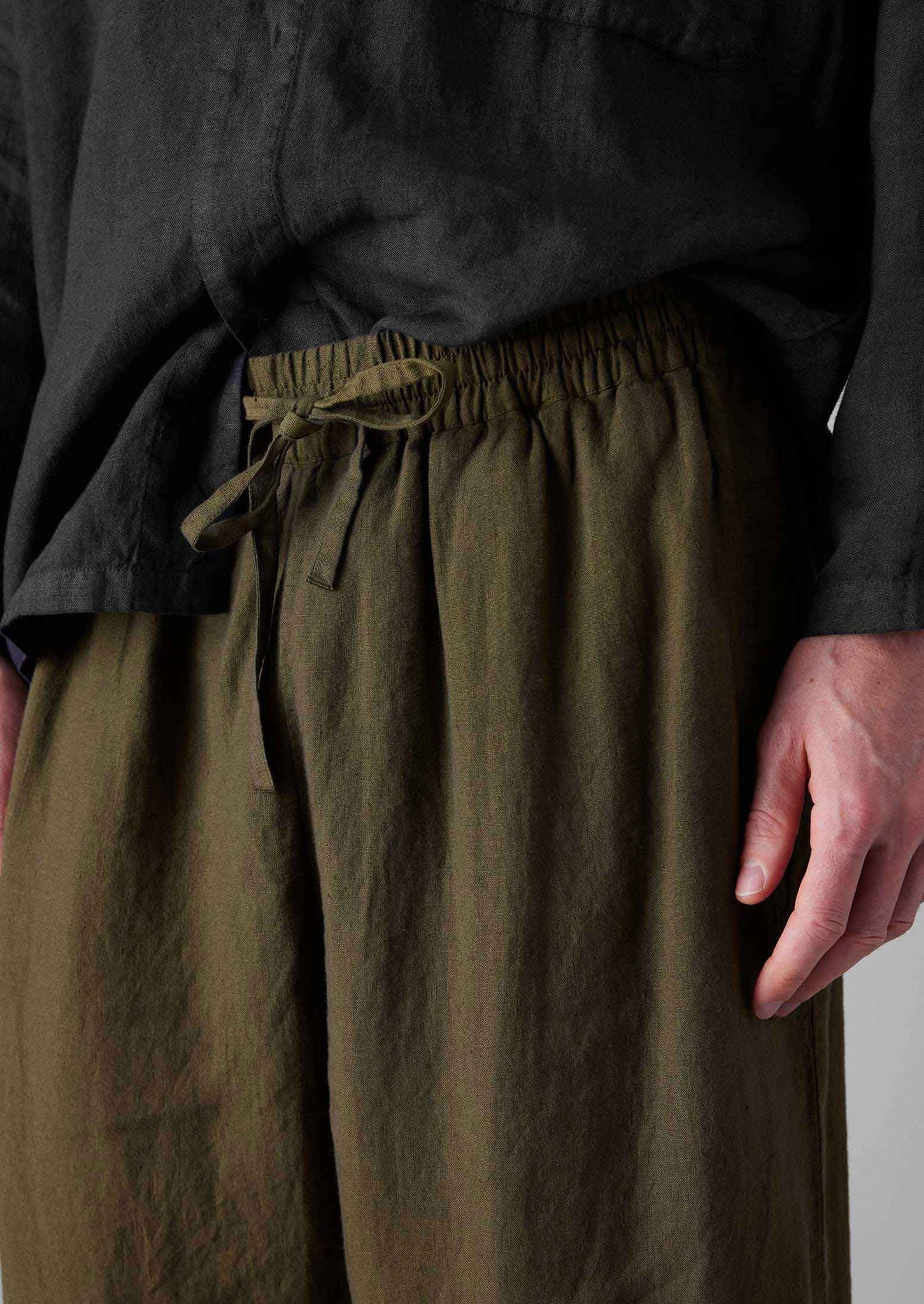 Garment Dyed Linen Drawstring Pants | Pear