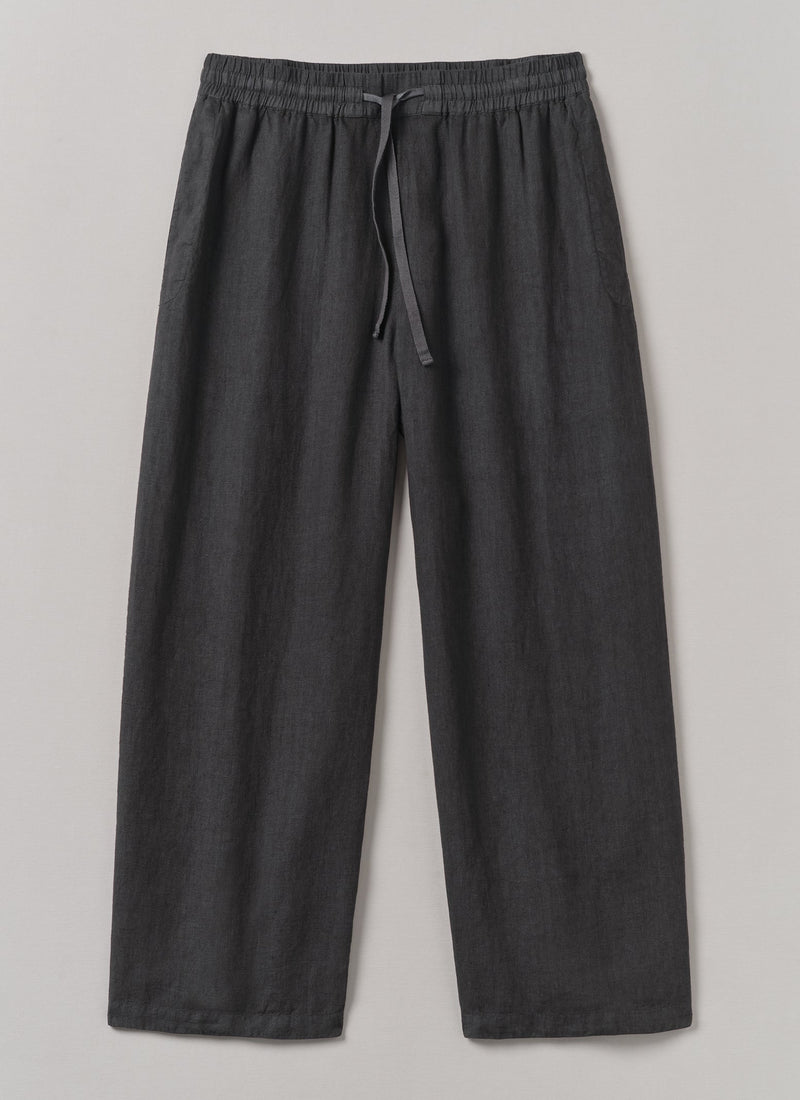 Garment Dyed Linen Drawstring Pants | Black Pepper